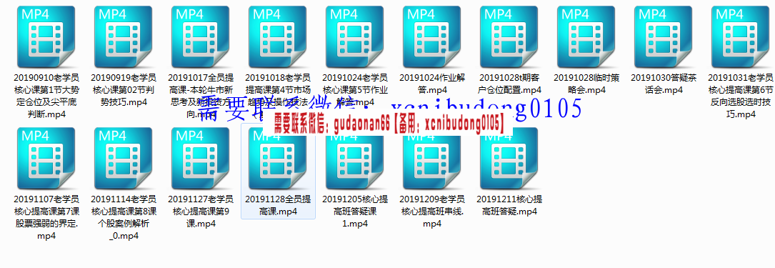 蓝筹老师2019年老学员核心提高课高清系统课