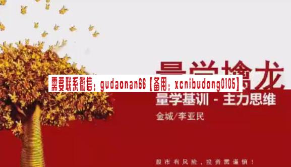 量学云讲堂 金城 李亚民量学擒龙伏击龙头第56期+量学9段位课